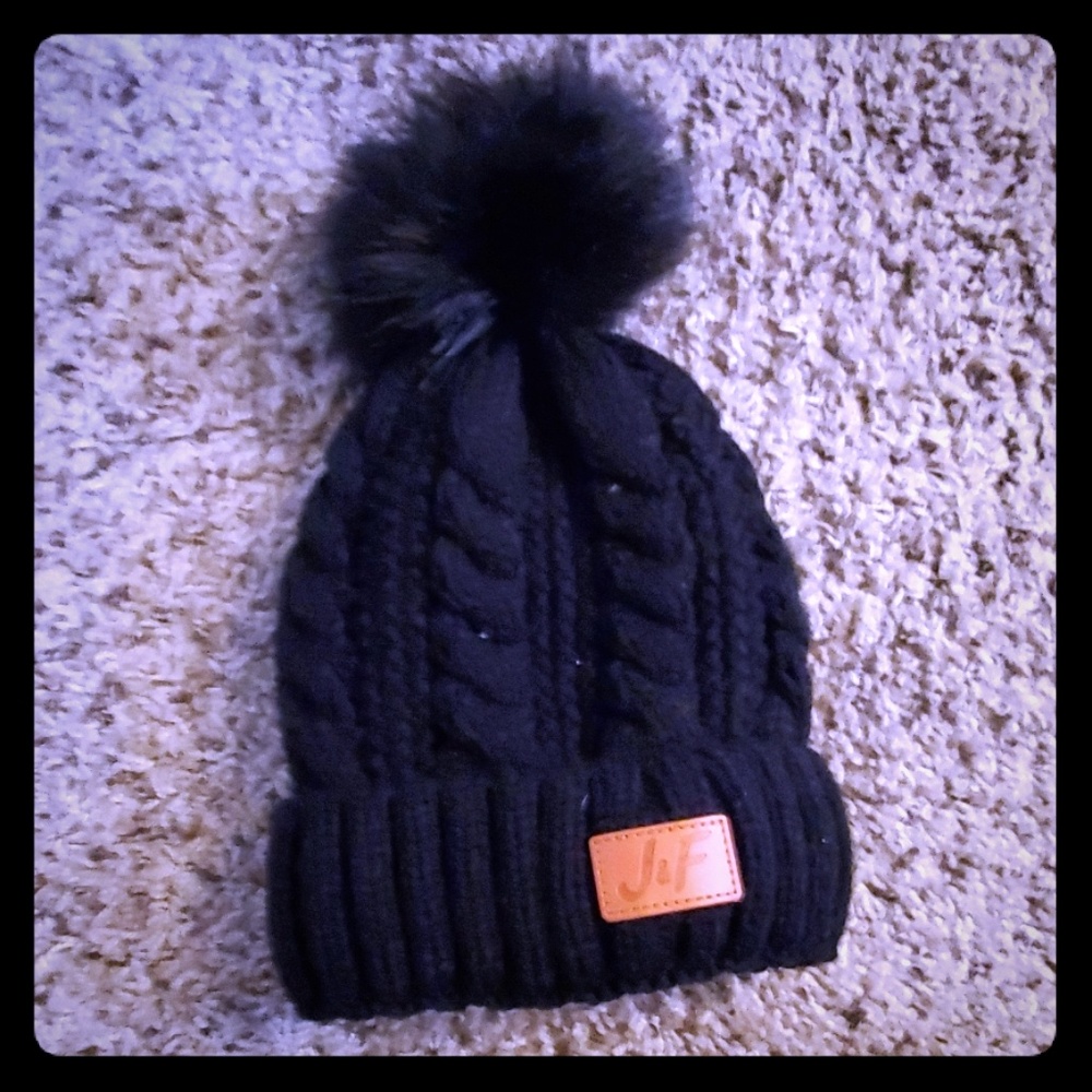 Black Pom Beanie